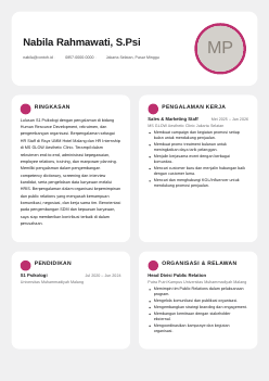 Contoh CV bentuk Bulat