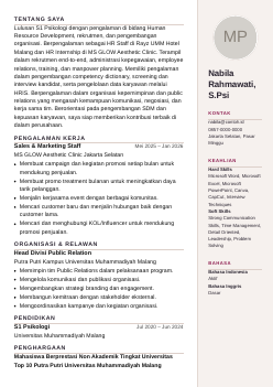 Contoh CV bentuk Elegan