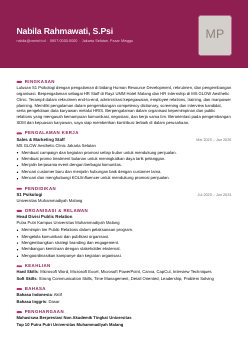 Contoh CV bentuk Modern