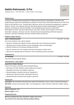 Contoh CV bentuk Polos